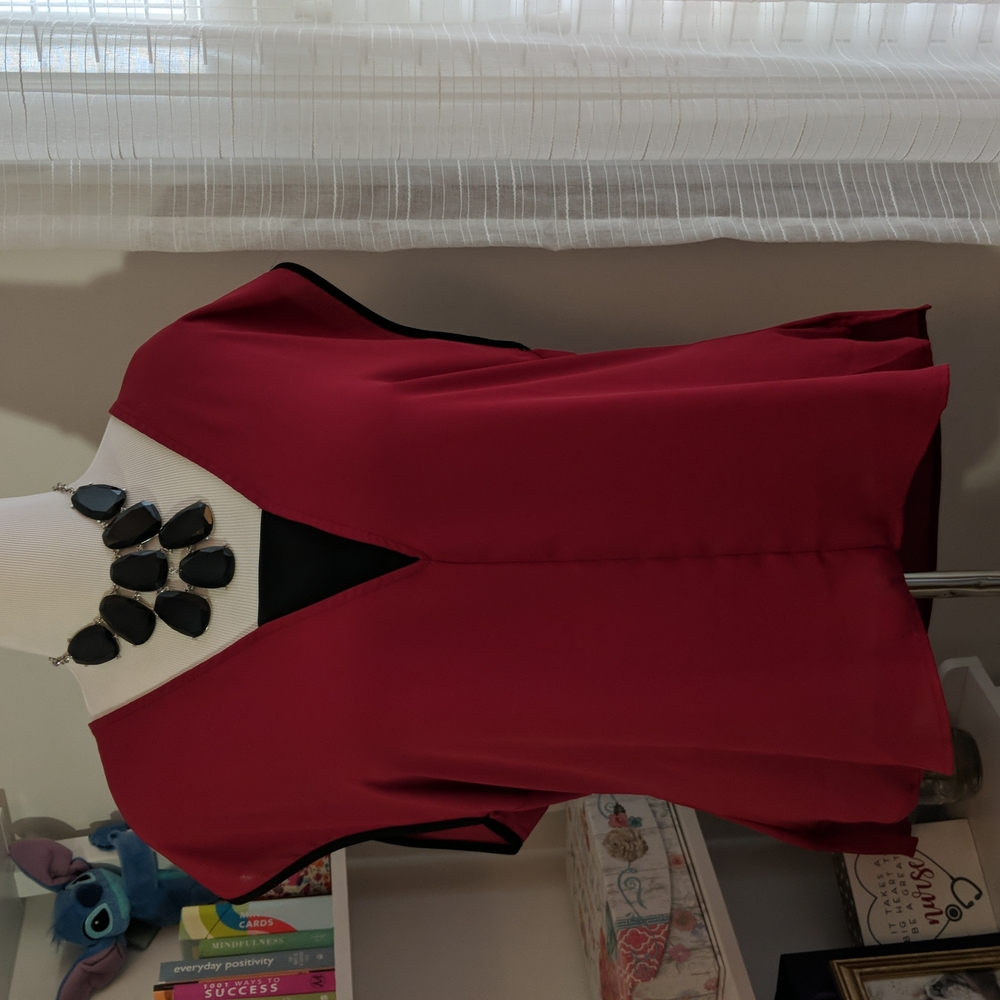 Maroon cap sleeve blouse